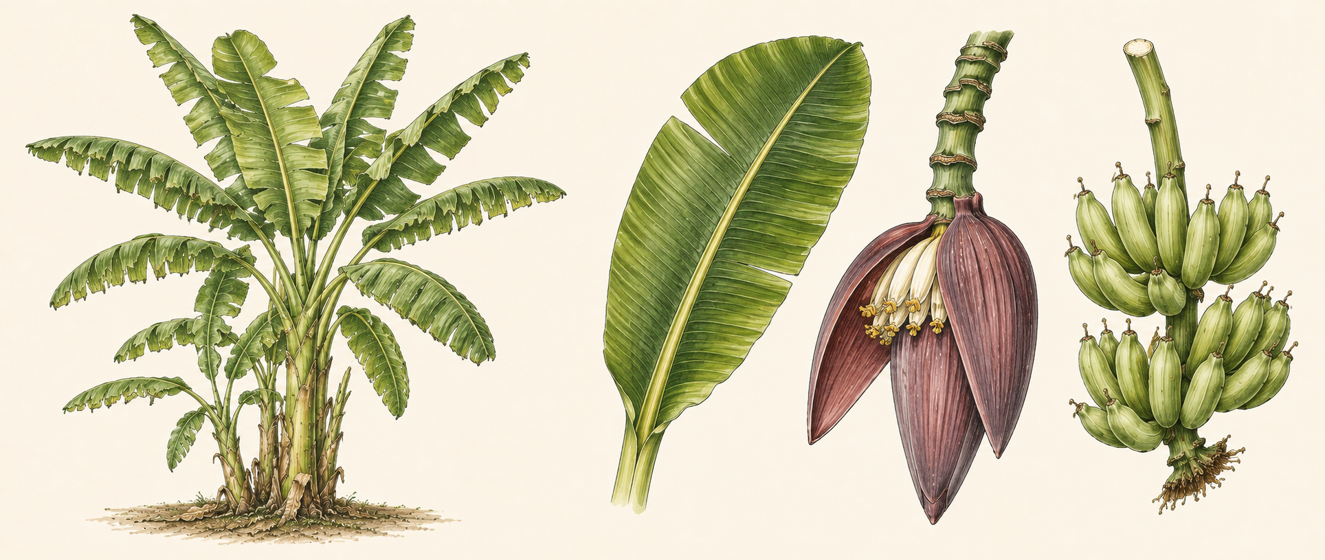 Botanical illustration of Banana