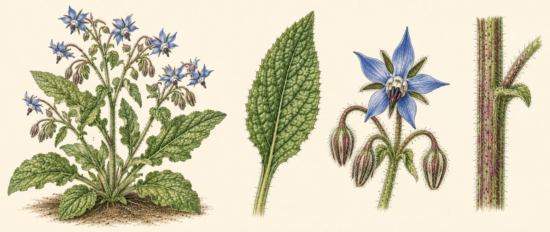 Botanical illustration of Borage