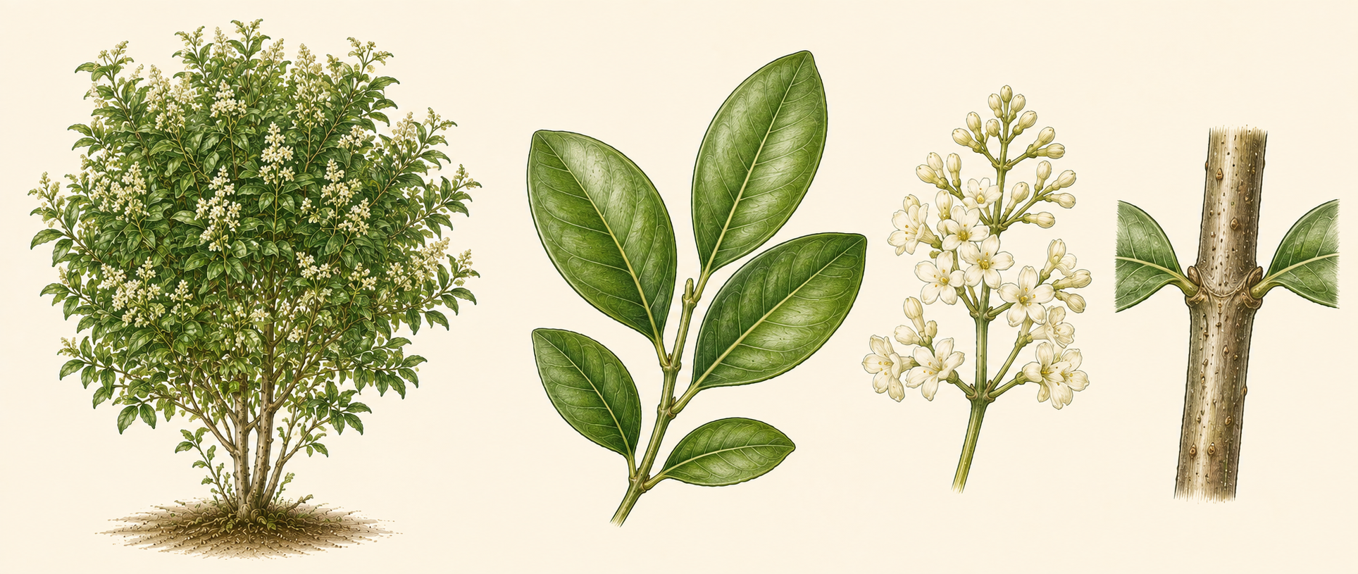 Botanical illustration of Broad-leaf Privet