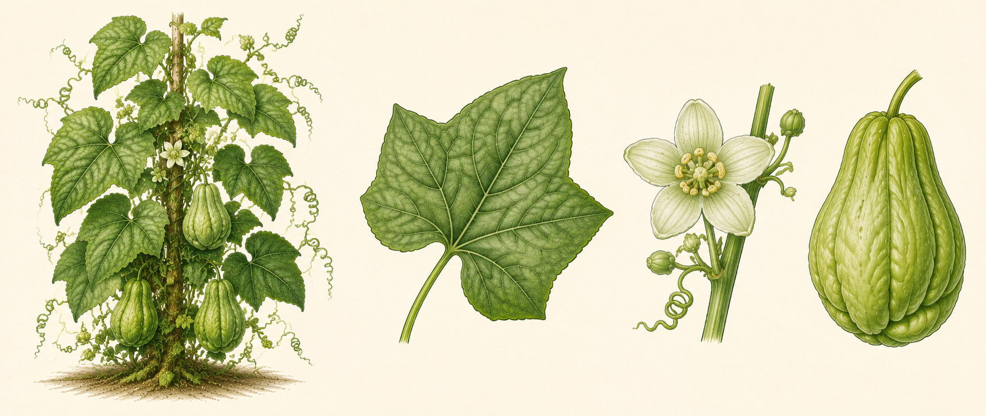 Botanical illustration of Choko