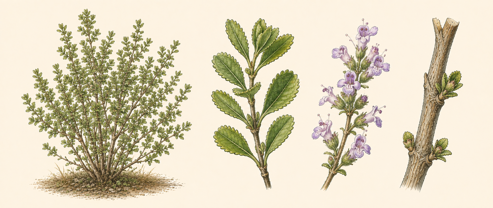 Botanical illustration of Comb Bushmint