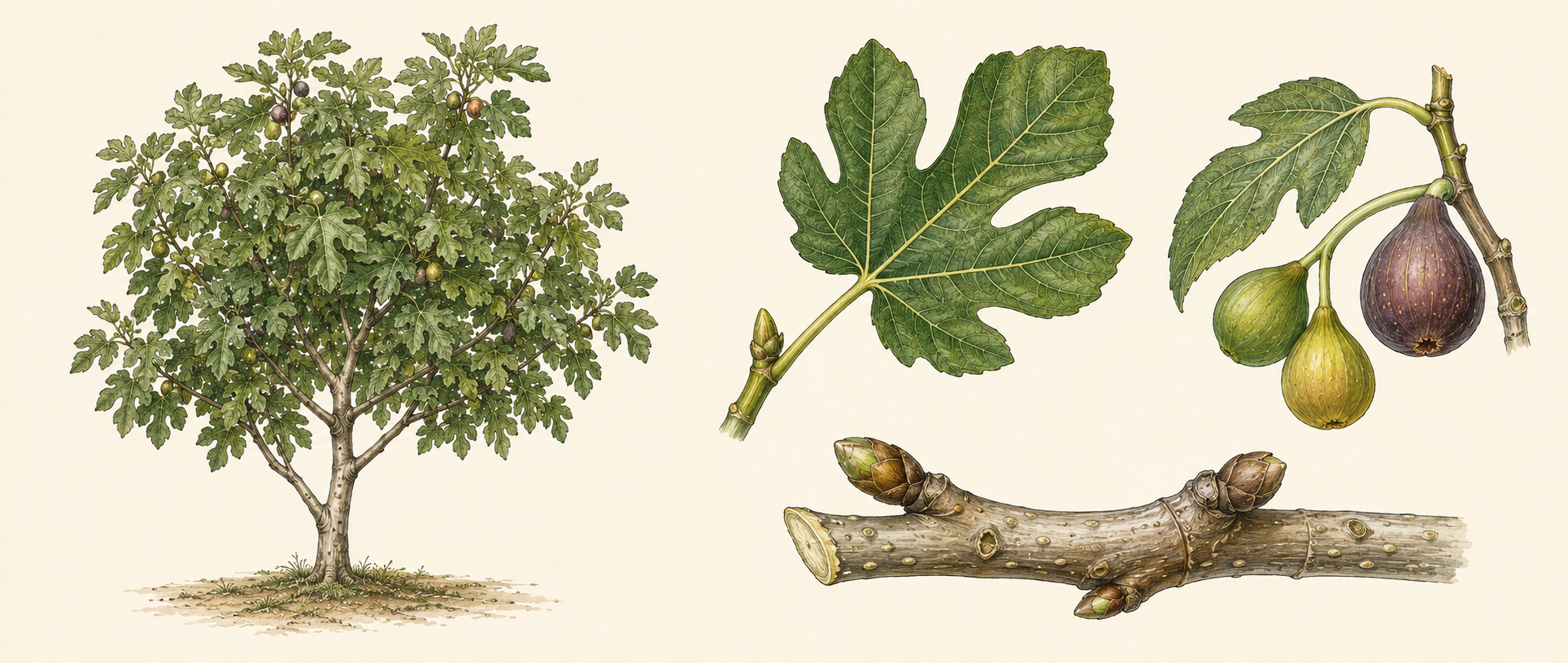 Botanical illustration of Common Fig