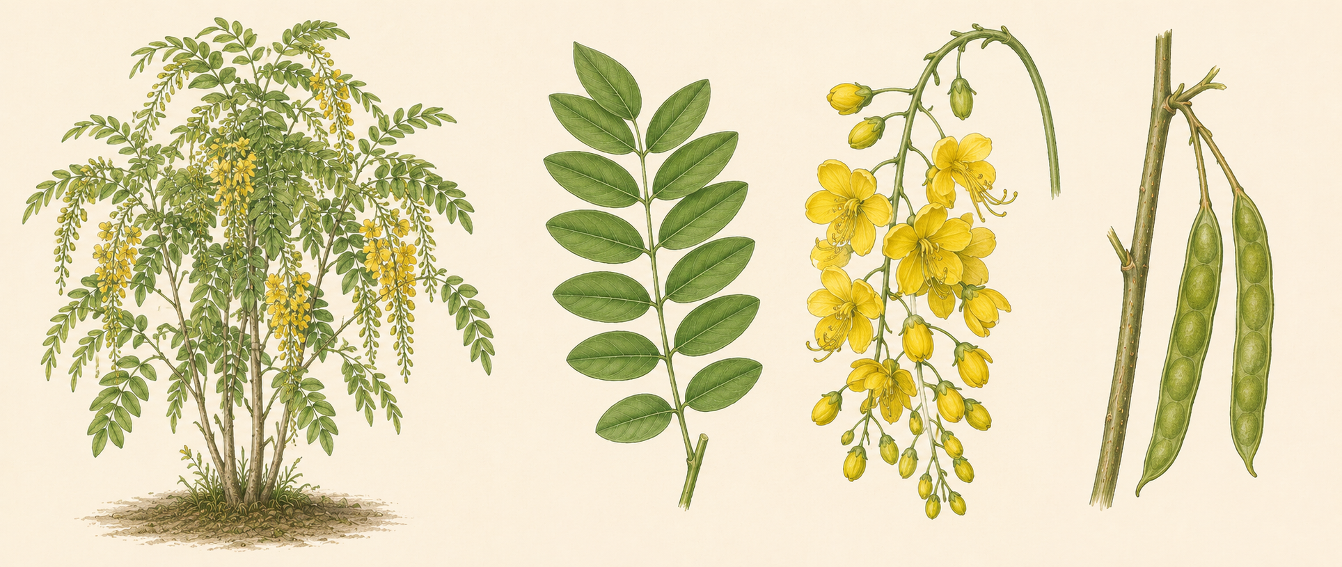 Botanical illustration of Easter Cassia