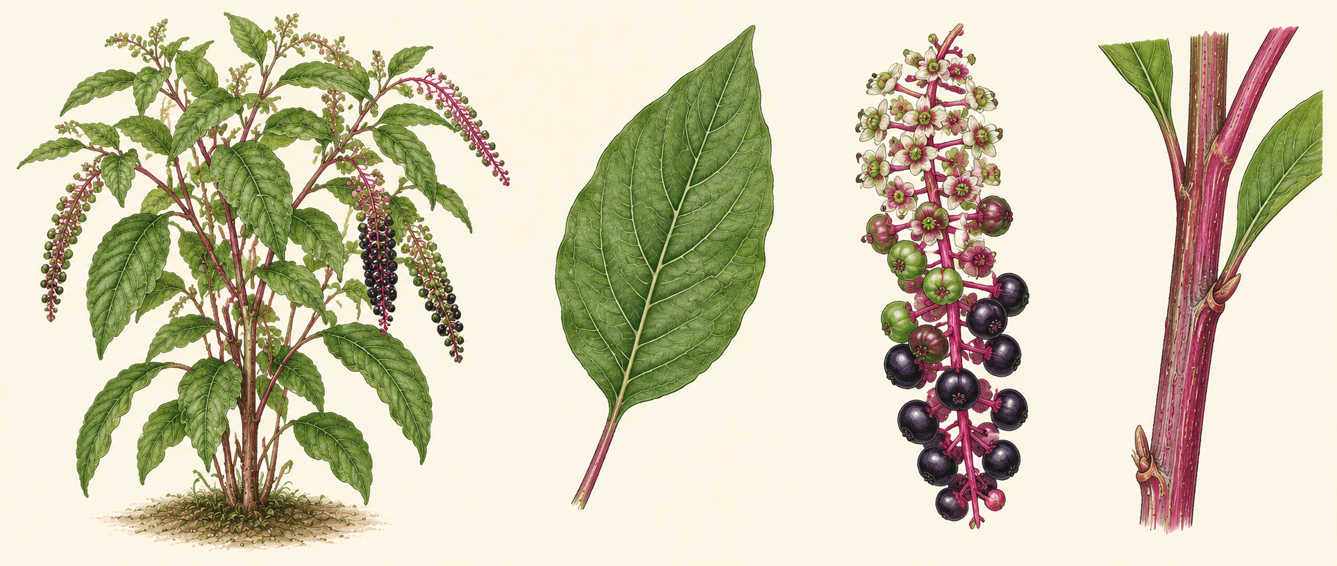 Botanical illustration of Inkweed