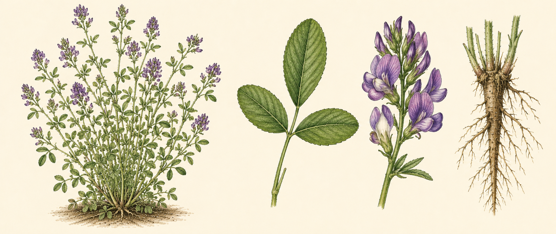 Botanical illustration of Lucerne