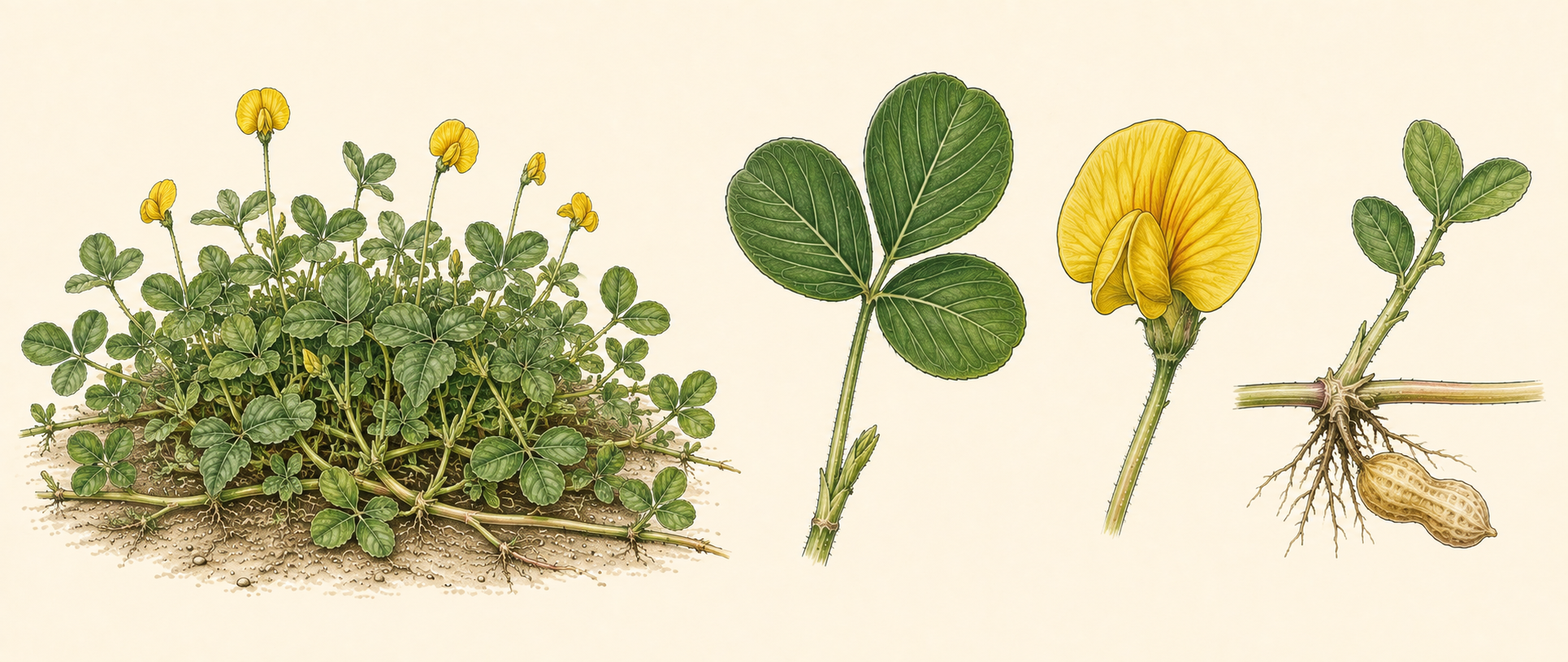Botanical illustration of Perennial Peanut