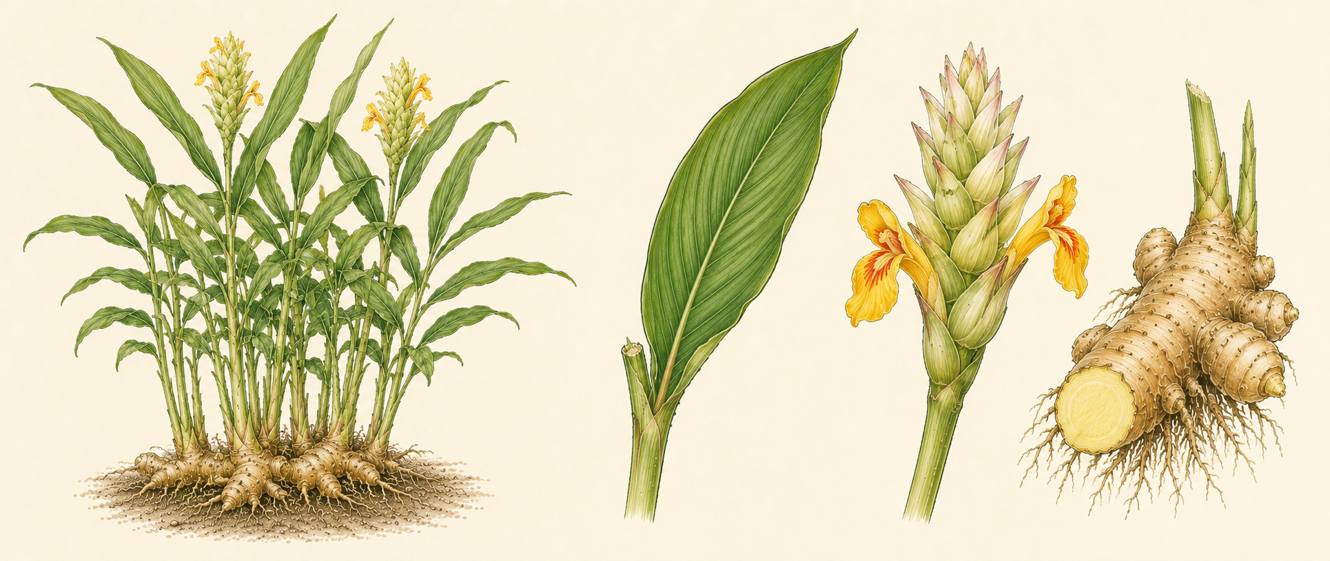 Botanical illustration of Turmeric